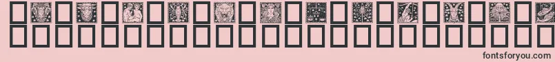 Fonte Zodiac02 – fontes pretas em um fundo rosa