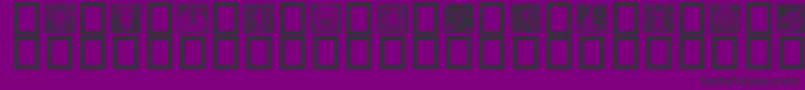 Zodiac02-fontti – mustat fontit violetilla taustalla