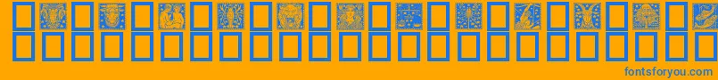 fuente Zodiac02 – Fuentes Azules Sobre Fondo Naranja