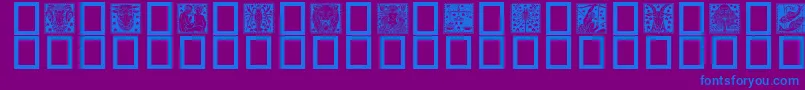 フォントZodiac02 – 紫色の背景に青い文字