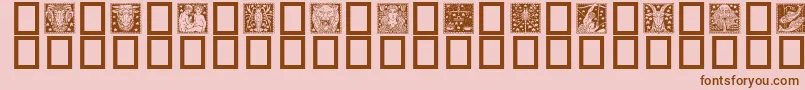 Zodiac02-fontti – ruskeat fontit vaaleanpunaisella taustalla