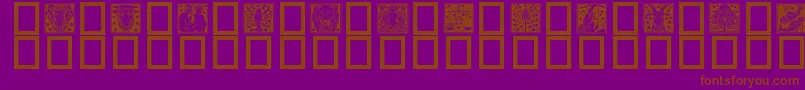 Zodiac02-fontti – ruskeat fontit violetilla taustalla