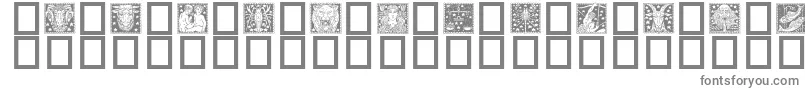 Zodiac02-fontti – harmaat kirjasimet valkoisella taustalla