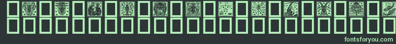 Zodiac02-fontti – vihreät fontit mustalla taustalla