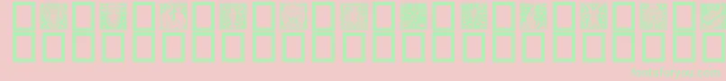 Fonte Zodiac02 – fontes verdes em um fundo rosa