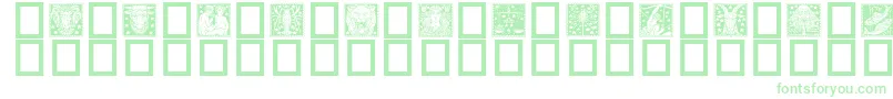Zodiac02-Schriftart – Grüne Schriften auf weißem Hintergrund