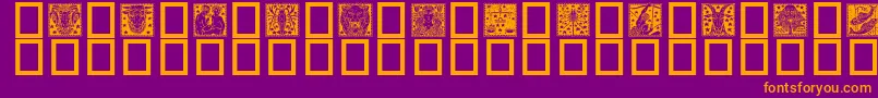 フォントZodiac02 – 紫色の背景にオレンジのフォント