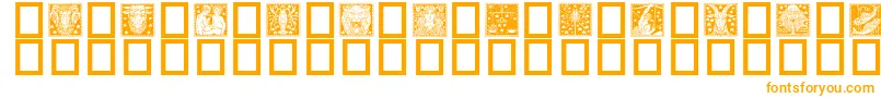 Zodiac02-Schriftart – Orangefarbene Schriften auf weißem Hintergrund