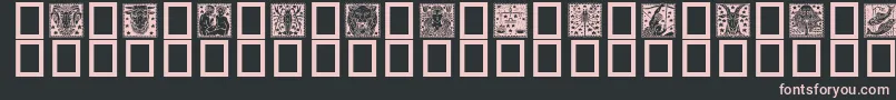 Zodiac02-fontti – vaaleanpunaiset fontit mustalla taustalla