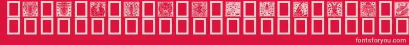 Zodiac02-Schriftart – Rosa Schriften auf rotem Hintergrund