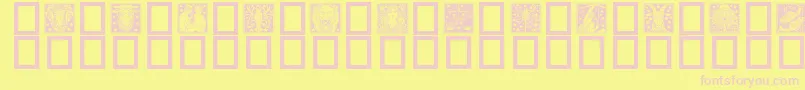 Fonte Zodiac02 – fontes rosa em um fundo amarelo