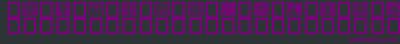 Zodiac02-fontti – violetit fontit mustalla taustalla