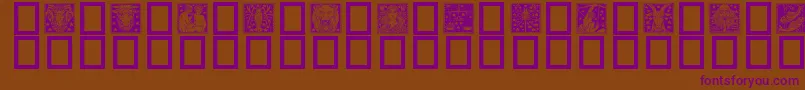 Zodiac02-fontti – violetit fontit ruskealla taustalla