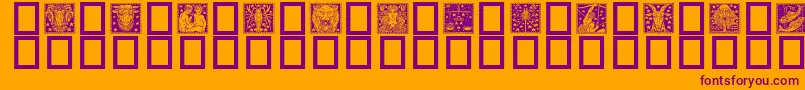 フォントZodiac02 – オレンジの背景に紫のフォント