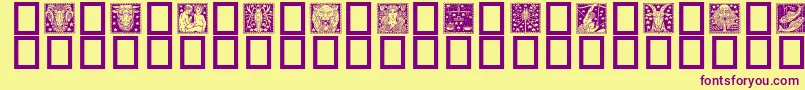 Zodiac02 Font – Purple Fonts on Yellow Background
