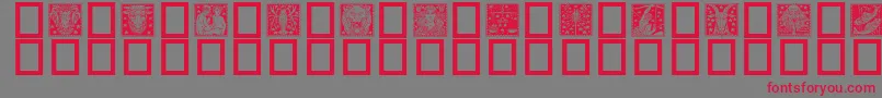 フォントZodiac02 – 赤い文字の灰色の背景