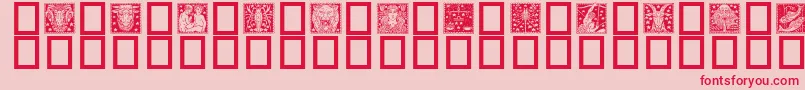 Zodiac02-fontti – punaiset fontit vaaleanpunaisella taustalla