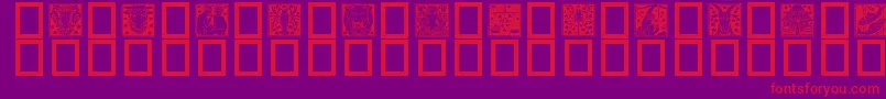 Zodiac02-Schriftart – Rote Schriften auf violettem Hintergrund