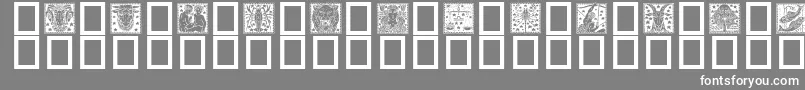 Zodiac02-fontti – valkoiset fontit harmaalla taustalla