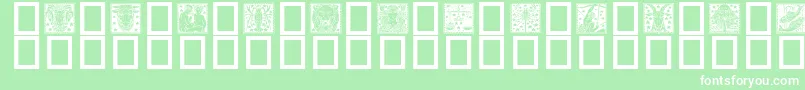 Czcionka Zodiac02 – białe czcionki na zielonym tle