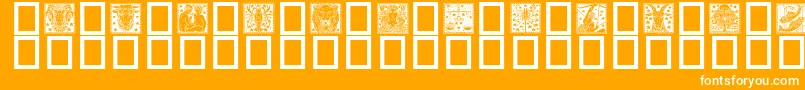 Czcionka Zodiac02 – białe czcionki na pomarańczowym tle