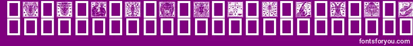 Zodiac02-fontti – valkoiset fontit violetilla taustalla