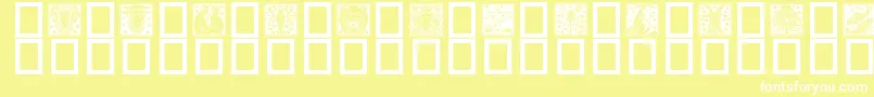 Czcionka Zodiac02 – białe czcionki na żółtym tle