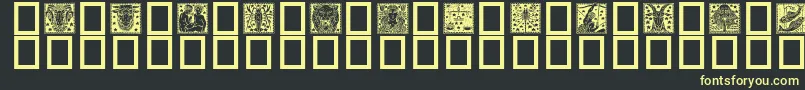 Zodiac02-Schriftart – Gelbe Schriften auf schwarzem Hintergrund