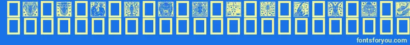フォントZodiac02 – 黄色の文字、青い背景