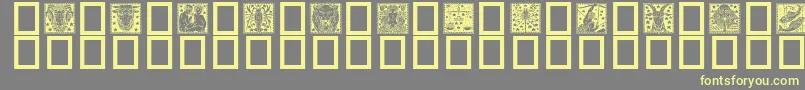 Zodiac02-Schriftart – Gelbe Schriften auf grauem Hintergrund