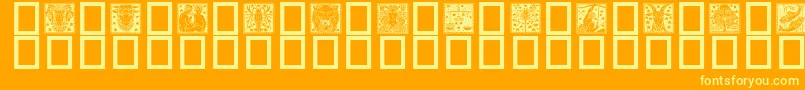 Czcionka Zodiac02 – żółte czcionki na pomarańczowym tle