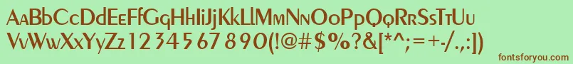 PeinaudMedium Font – Brown Fonts on Green Background