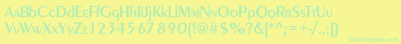 Fonte PeinaudMedium – fontes verdes em um fundo amarelo