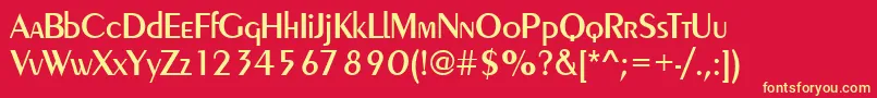 フォントPeinaudMedium – 黄色の文字、赤い背景