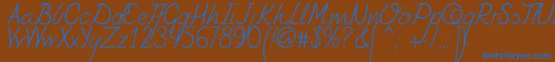 フォントFely – 茶色の背景に青い文字