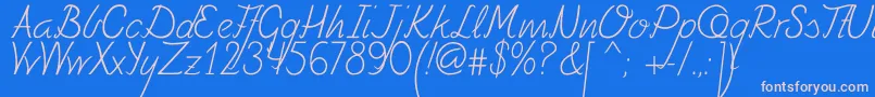 フォントFely – ピンクの文字、青い背景