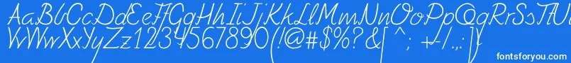 フォントFely – 青い背景に白い文字