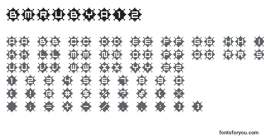 A fonte BmRubyA12 – alfabeto, números, caracteres especiais
