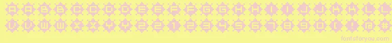 BmRubyA12 Font – Pink Fonts on Yellow Background