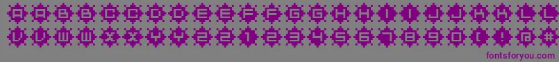フォントBmRubyA12 – 紫色のフォント、灰色の背景