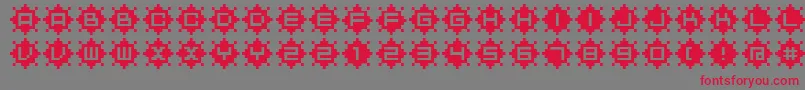 フォントBmRubyA12 – 赤い文字の灰色の背景