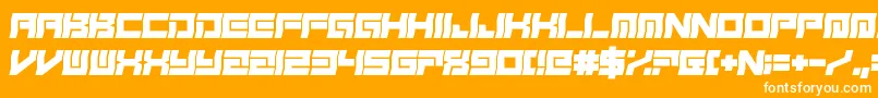 FreudianSlit-Schriftart – Weiße Schriften auf orangefarbenem Hintergrund
