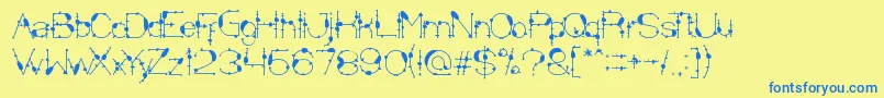 MineralOilResources Font – Blue Fonts on Yellow Background