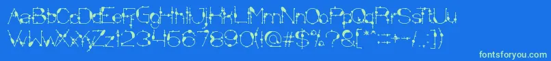 MineralOilResources-Schriftart – Grüne Schriften auf blauem Hintergrund