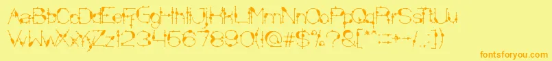 MineralOilResources-Schriftart – Orangefarbene Schriften auf gelbem Hintergrund