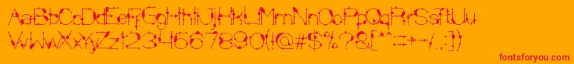 フォントMineralOilResources – オレンジの背景に赤い文字