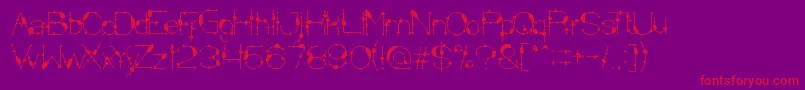 MineralOilResources-Schriftart – Rote Schriften auf violettem Hintergrund