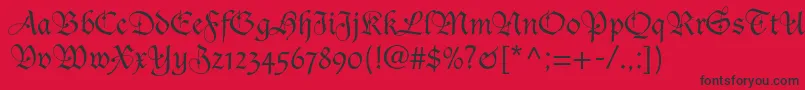 フォントDucdeberryltstd – 赤い背景に黒い文字