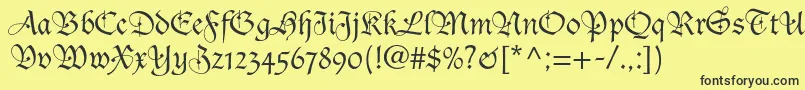 Ducdeberryltstd Font – Black Fonts on Yellow Background