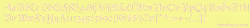 Ducdeberryltstd Font – Pink Fonts on Yellow Background